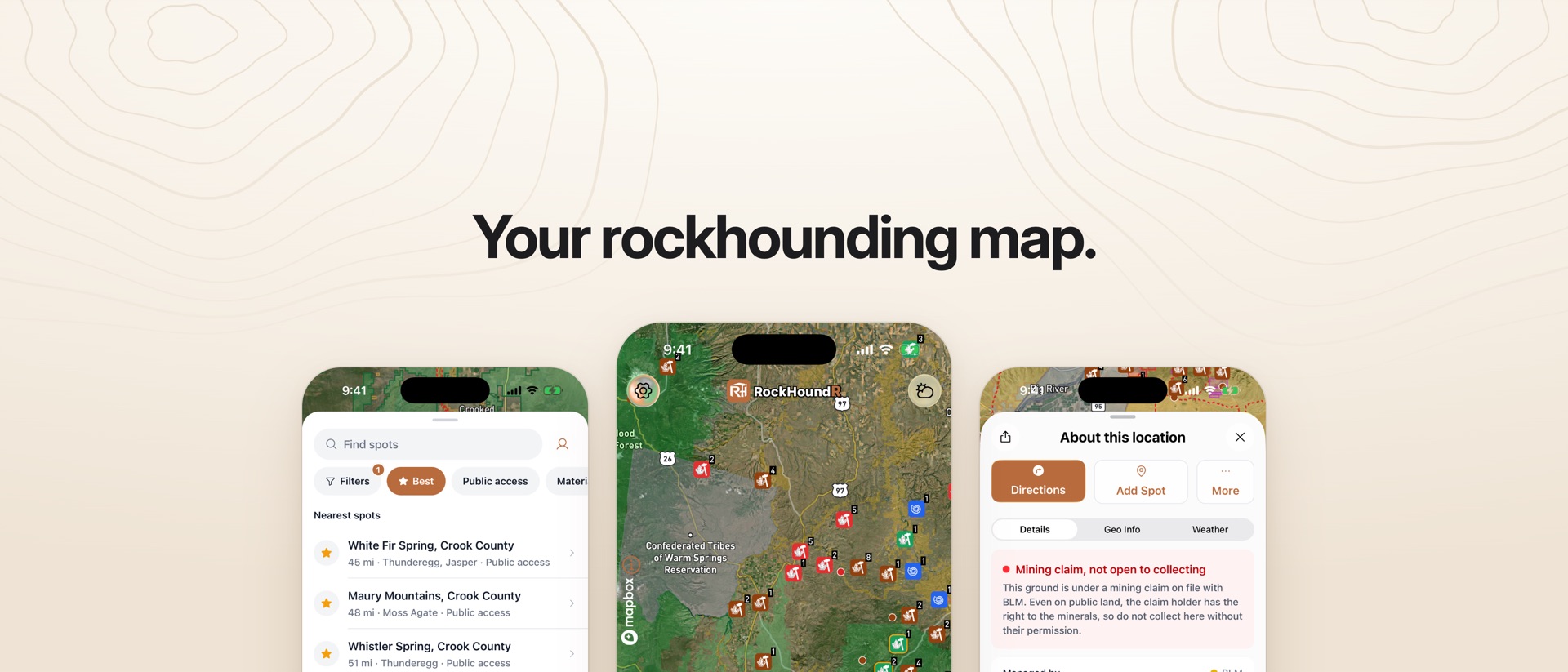 RockHoundR: Rockhounding Map product page header