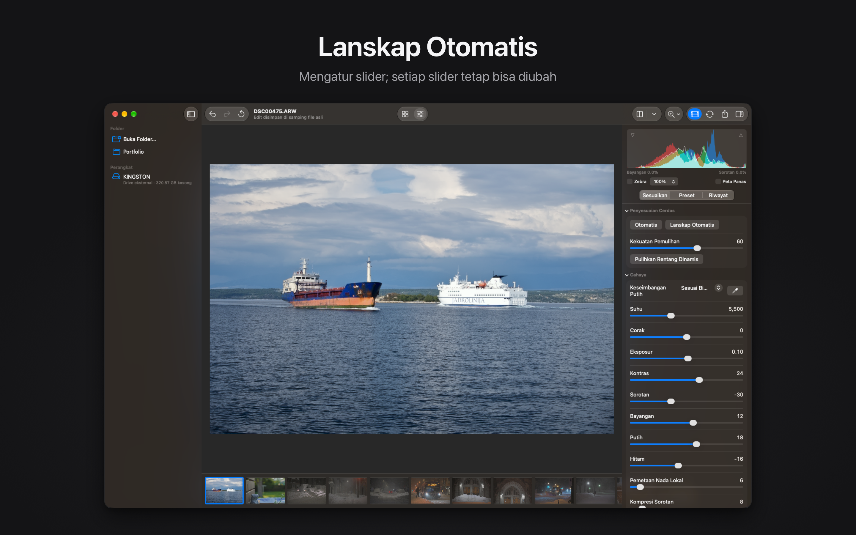 Rawed: RAW Photo Editor macOS screenshot 1 showing app interface